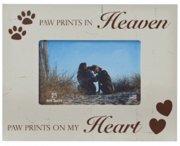 Horizontal Wood Frame - Paw Prints in Heaven
